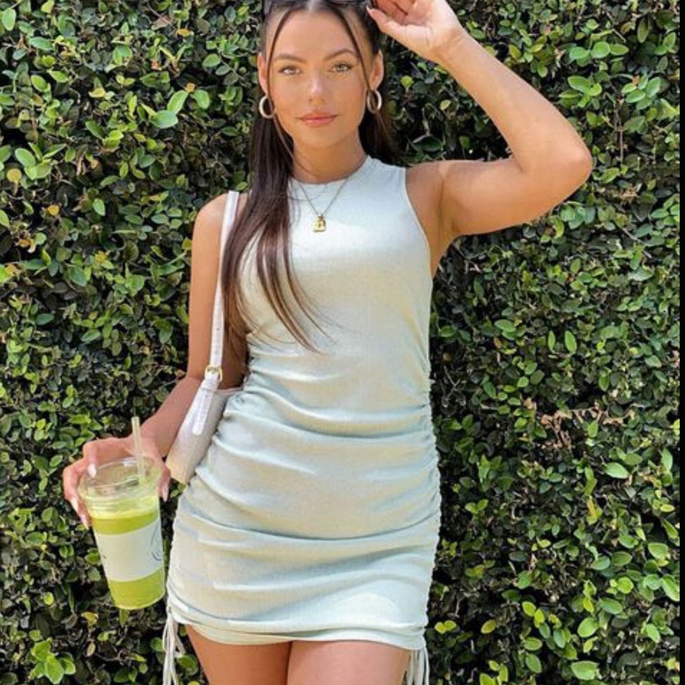 NWT green ruched dress from garage